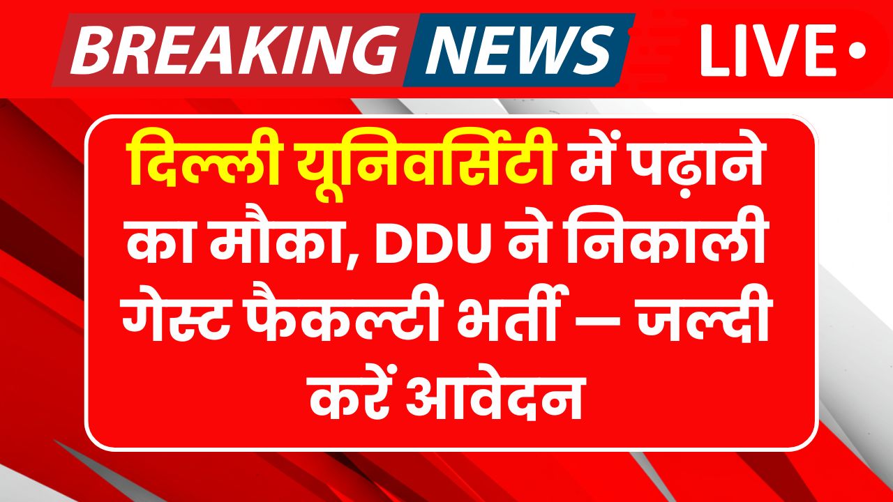 DDU College Delhi Recruitment 2025